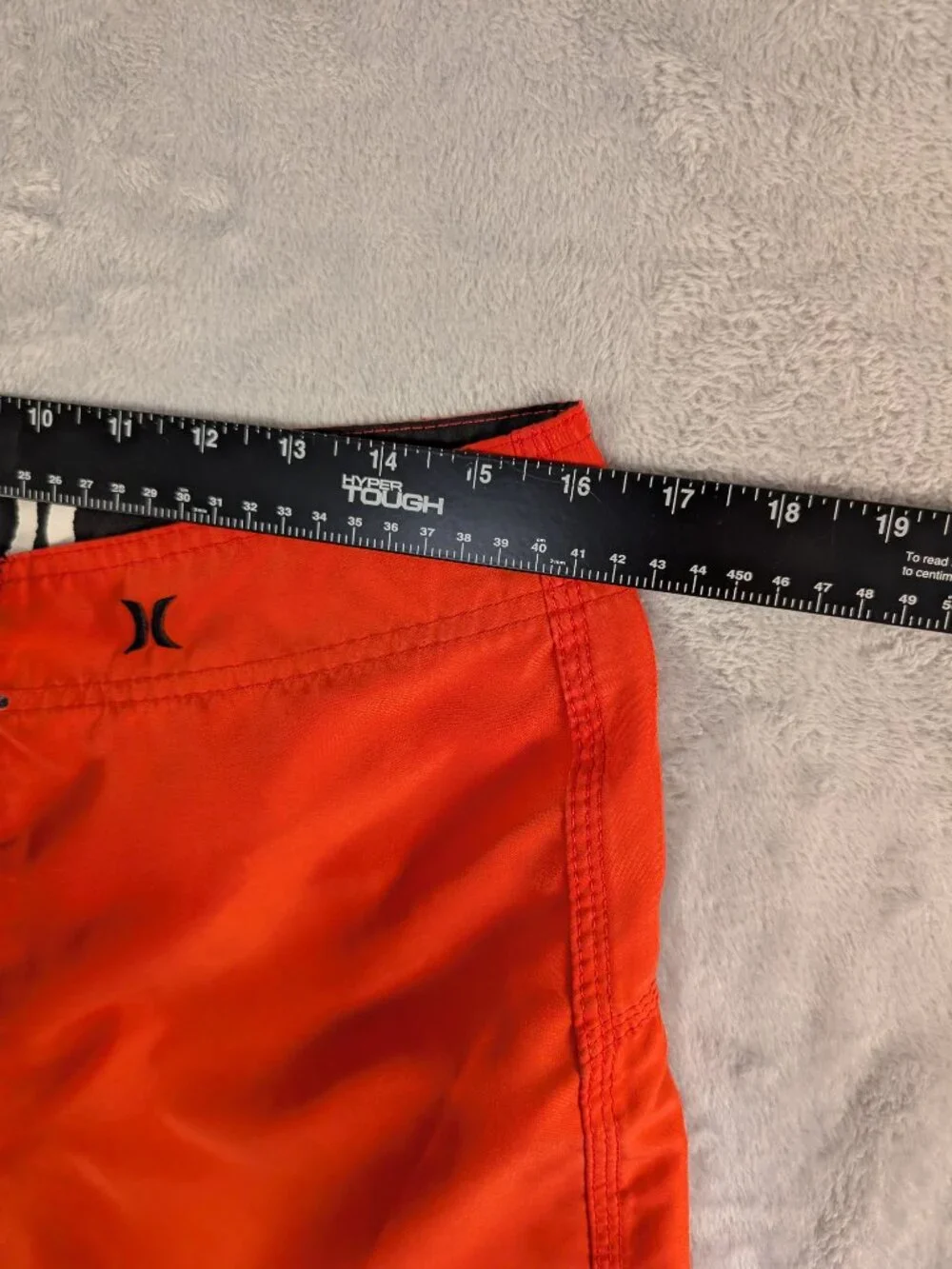 Hurley Men's Red Size 32 Board Shorts Unlined With Pocket Triple Stitched